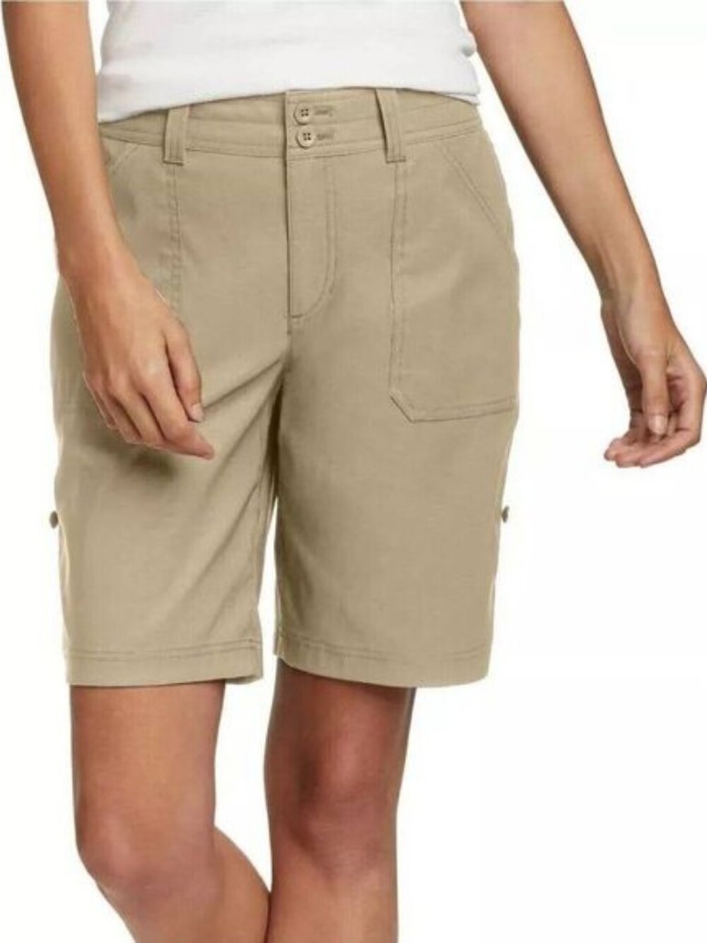 Eddie Bauer Women's Stretch UPF 50 Rolled Hem Adjustable Length Bermuda Shorts - Picture 4 of 8